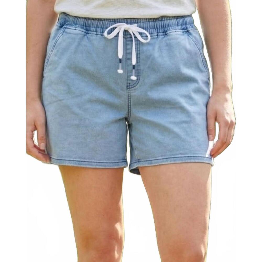 NEW FDJ cargo elastic waist short in denim